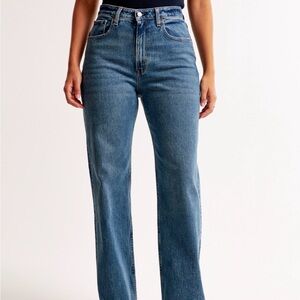 Abercrombie & Fitch Women's Straight Leg Blue Jeans